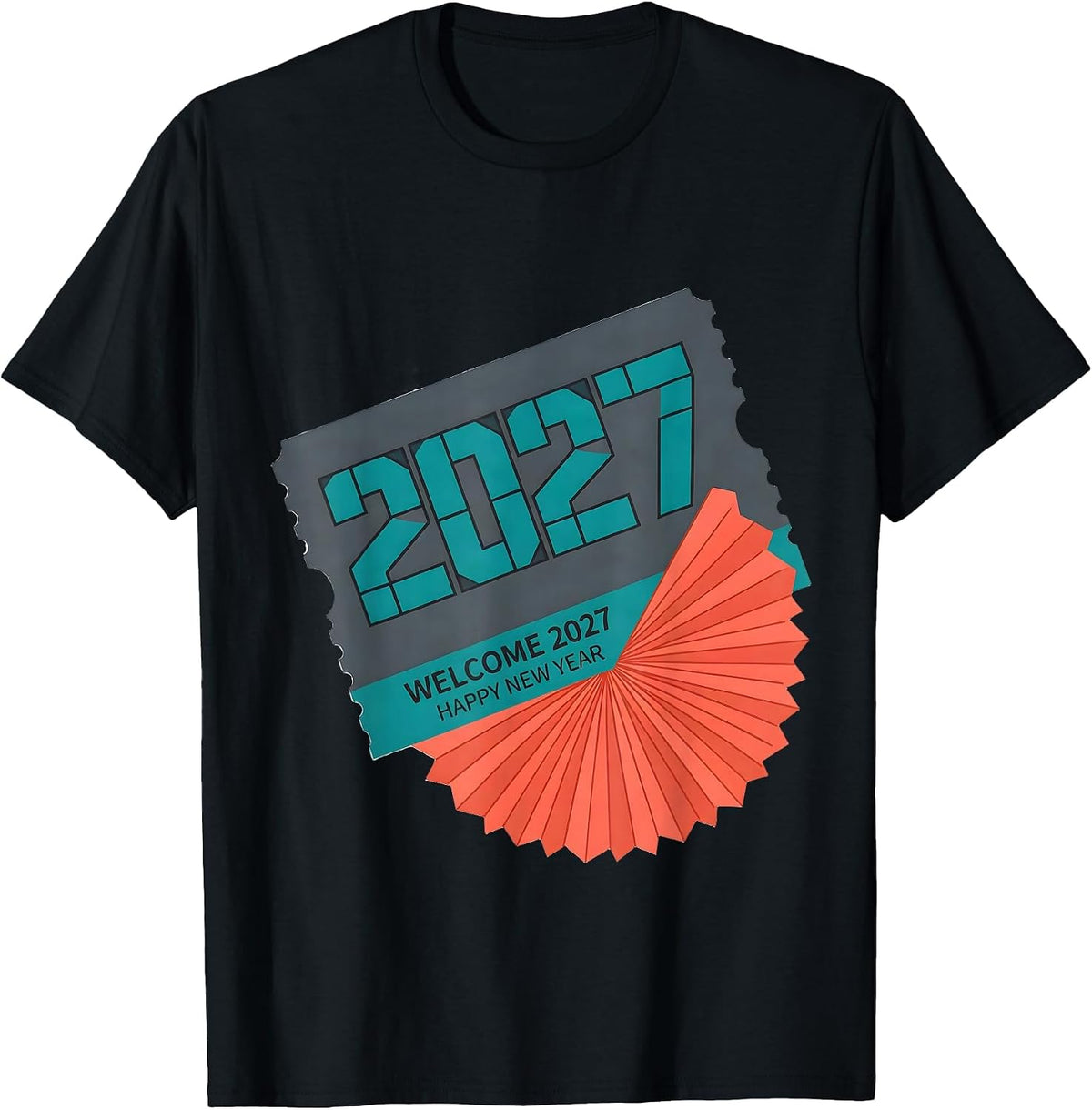 Men's Welcome, 2027! Happy New Year Party Family Matching T-Shirt - Black