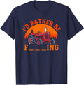 I'd Rather Be Farming Funny Farmer T-Shirt - Navy Blue
