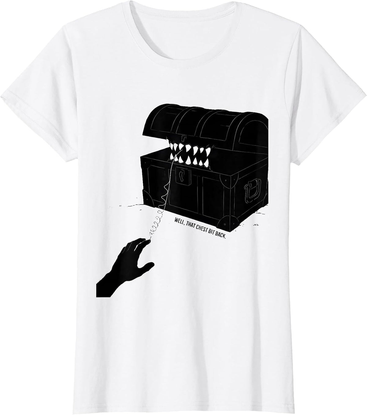 Well, That Chest Bit Back Funny RPG Gamer Humor T-Shirt - White
