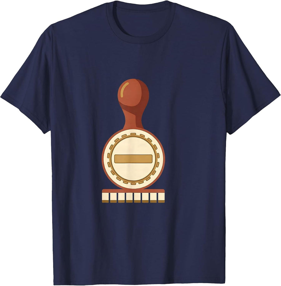 Library Due-Date Stamp Medal Book Lover Librarian T-Shirt - Navy Blue