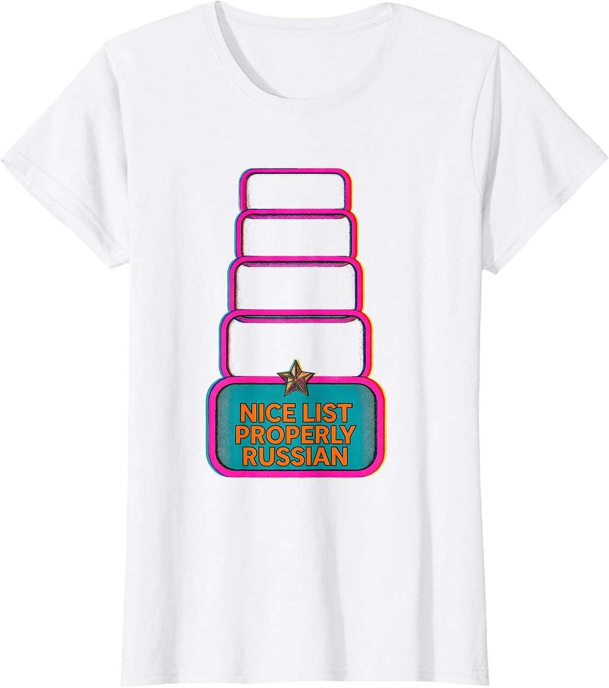 Nice List Properly Russian Funny Russian Heritage Holiday T-Shirt - White