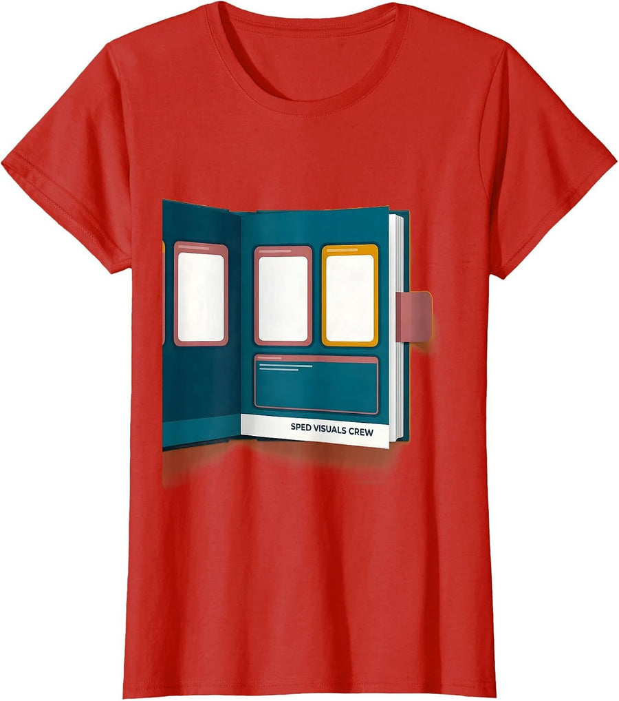 Women's SPED Visuals Crew Custom Teacher Squad Pride Special T-Shirt - Red