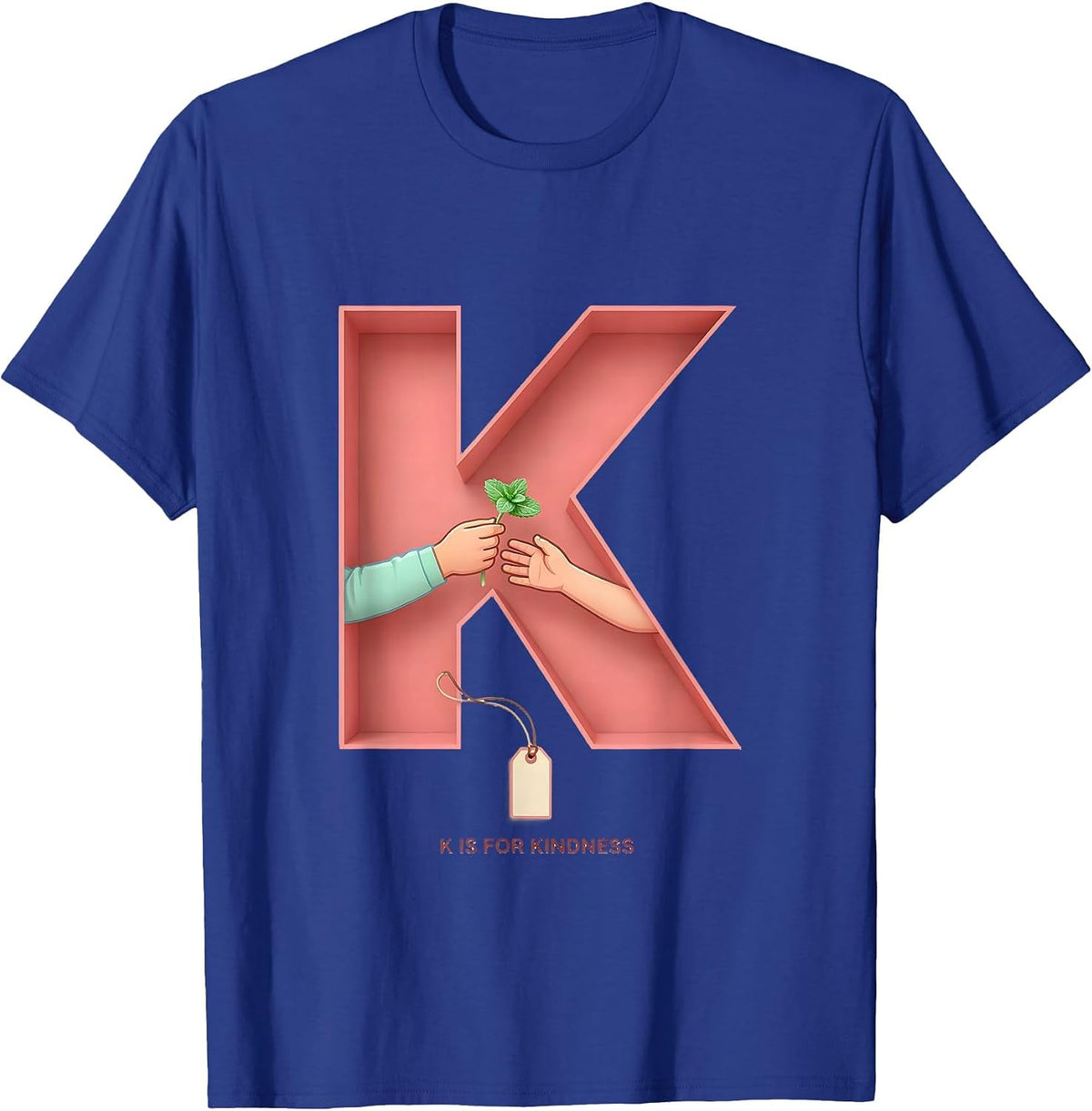 K Is For Kindness Kindergarten Teacher Back to School T-Shirt - Royal Blue