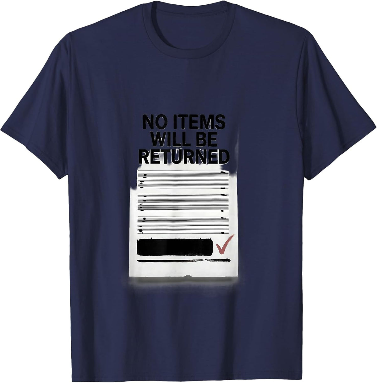 Men's No Items Will Be Returned Ferret Lover Gift T-Shirt - Navy Blue