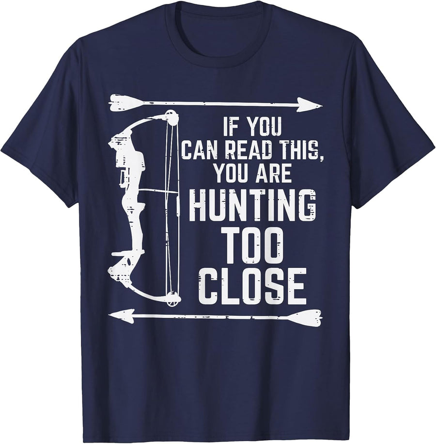 If You Can Read This Hunting Funny Hunter Women Men Kids T-Shirt - Navy Blue