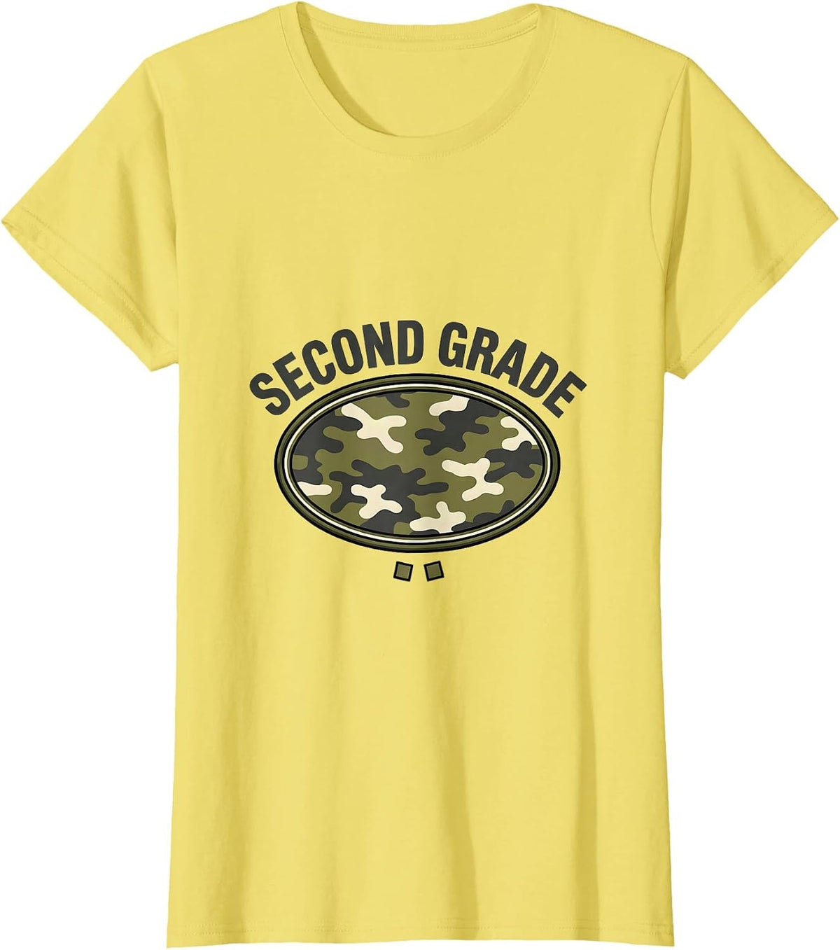 Women's Second Grade Camo Back To School Boys Teacher 2nd Grade T-Shirt - Lemon Yellow