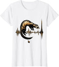 Women's Ferret Seismograph Line Funny Ferret Lover Gift T-Shirt - White