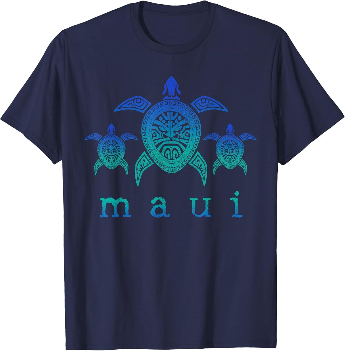Maui Hawaii Turtle Diving Souvenir Diver T-Shirt - Navy Blue