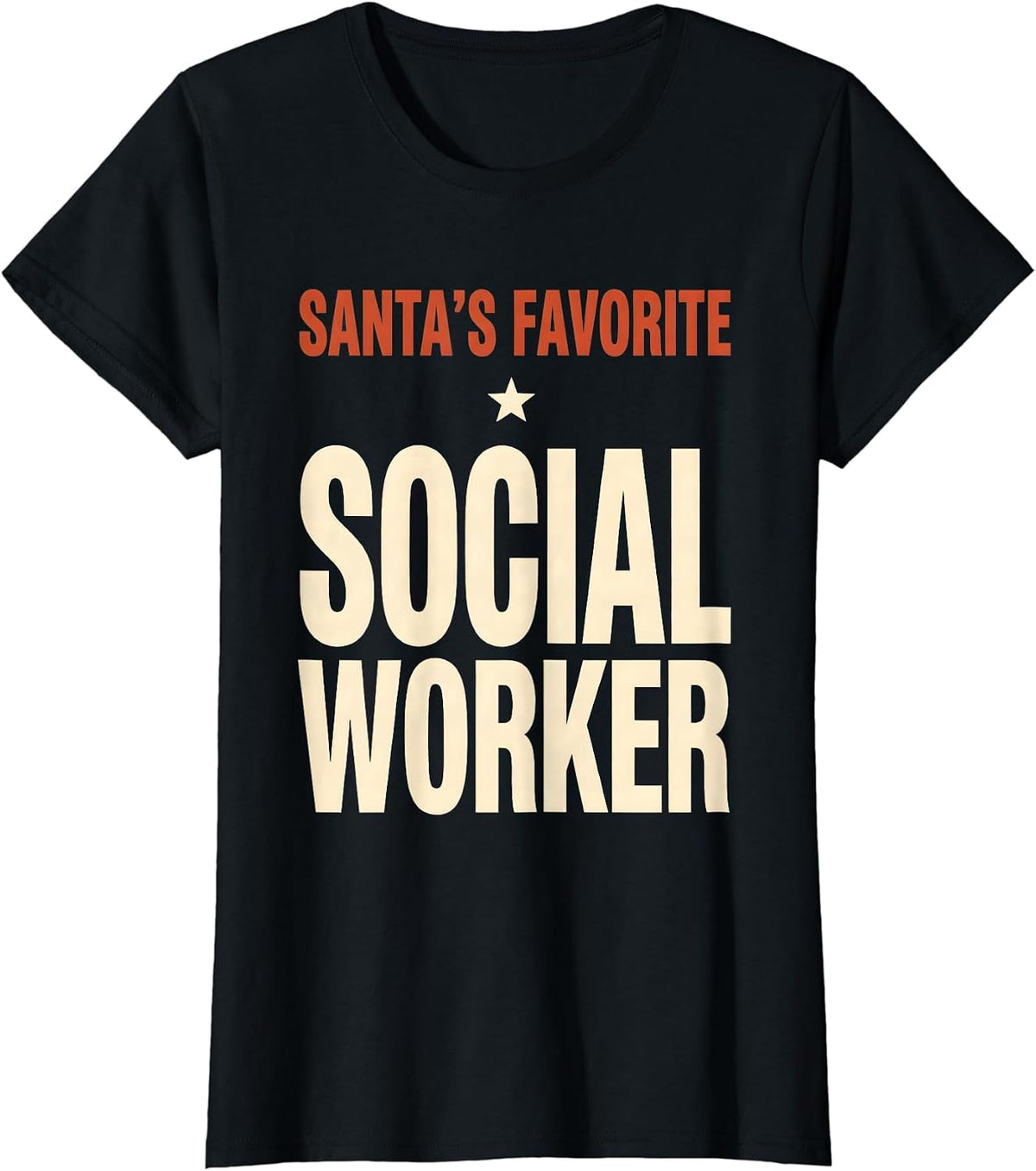 Women's Santa's Favorite Social Worker Funny Social Worker Gift T-Shirt - Black
