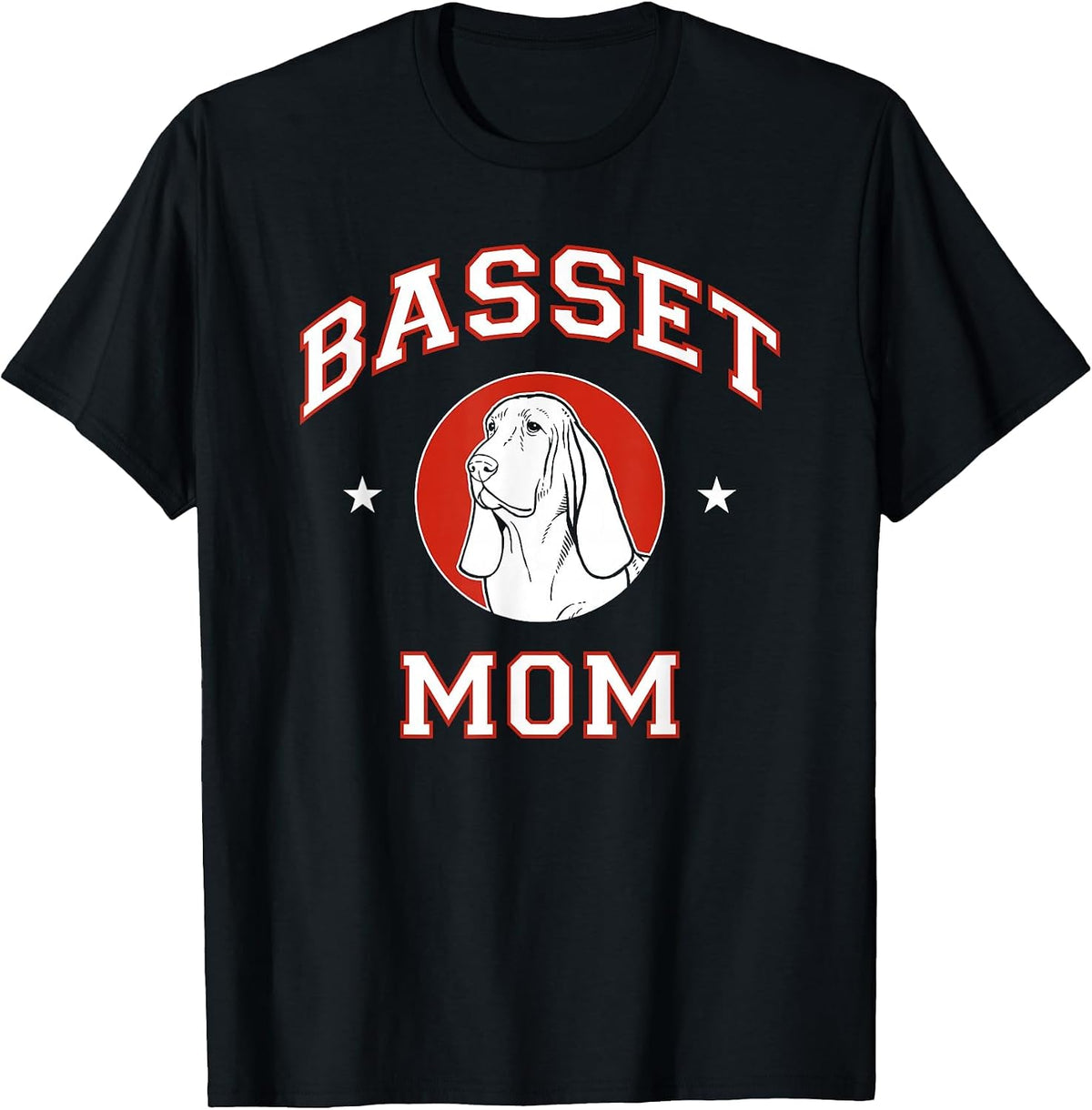 Basset Hound Mom Dog Mother T-Shirt - Black