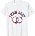 Men's Team 2027 Cute Matching Friendship Bead Bracelets Girls T-Shirt - White