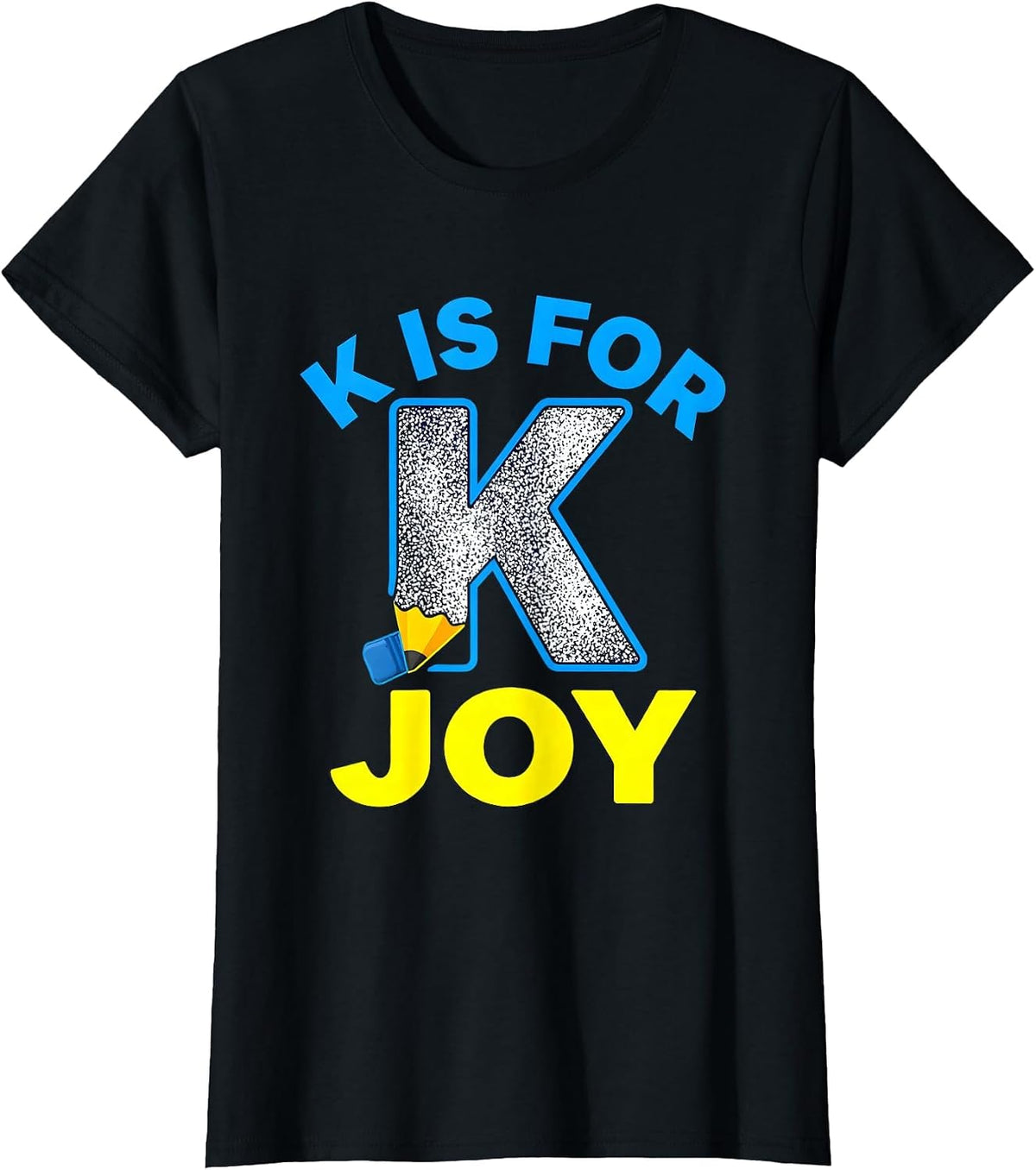 K Is For Joy Retro Teacher Back to School Kindergarten T-Shirt - Black