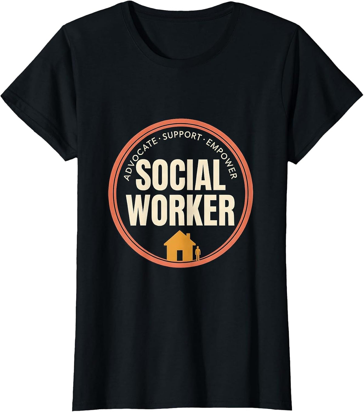 Women's Advocate Support Empower Social Worker T-Shirt - Black