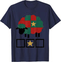 Quilted Sheep Christmas Star Farm Animal Lover Gift T-Shirt - Navy Blue