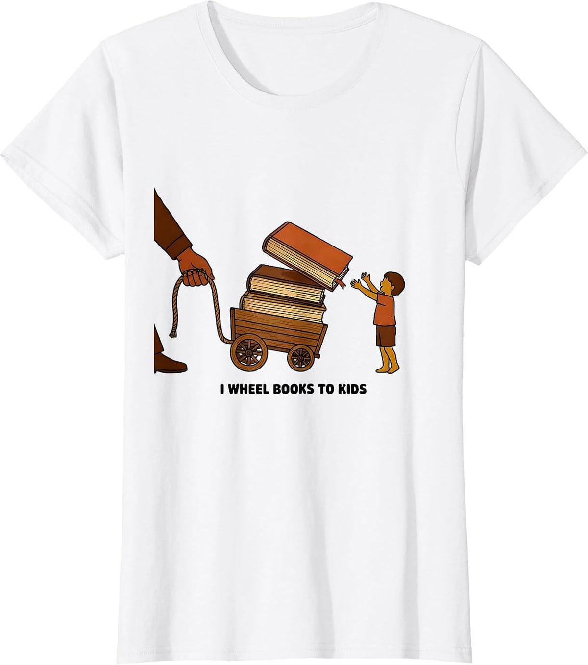 I Wheel Books To Kids Literacy Advocate Teacher Librarian T-Shirt - White