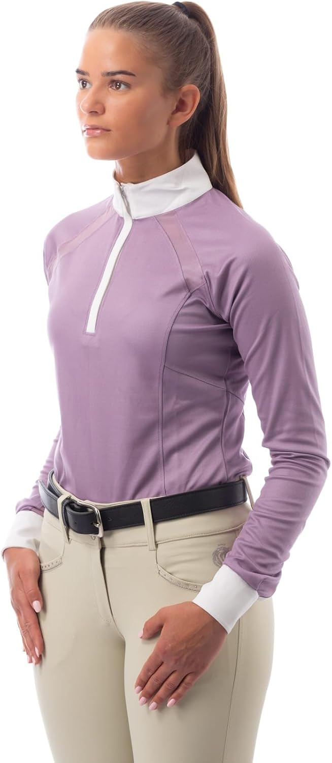 Equinavia Ingrid Womens Long Sleeve Equestrian Show Shirt, Riding Shirt - Dusty Rose