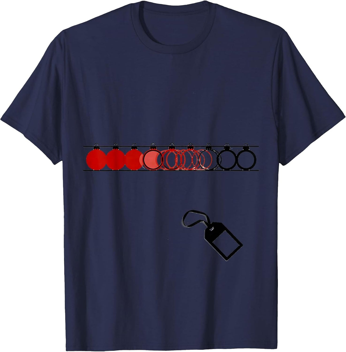 Ball Node Grid Retro Social Worker Christmas Party T-Shirt - Navy Blue