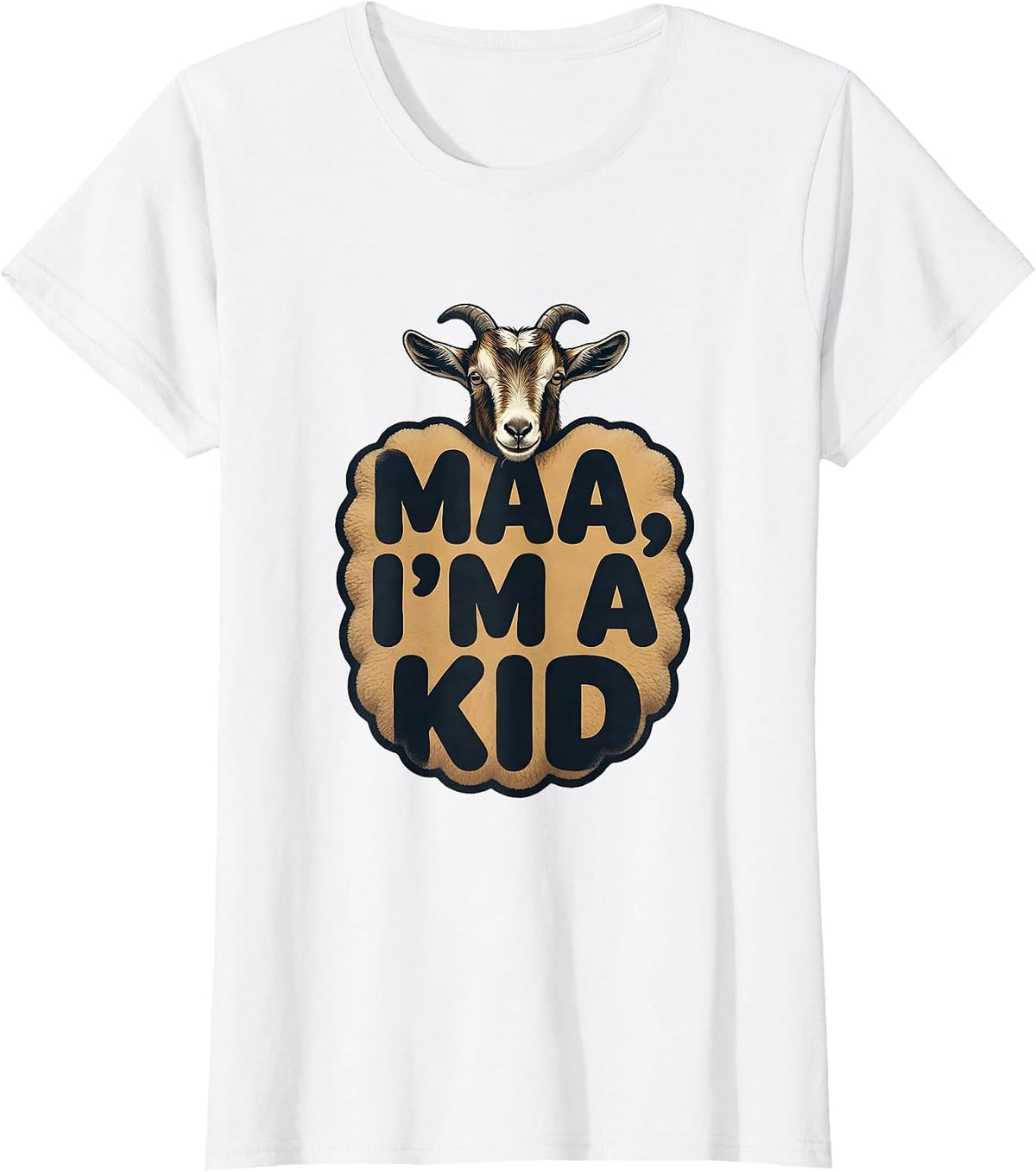 Maa I'm a Kid Funny Sheep Costume Farm Animal Humor T-Shirt - White