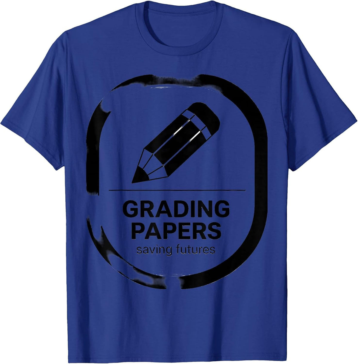 Men's Grading Papers Saving Futures 5th Grade Teacher T-Shirt - Royal Blue