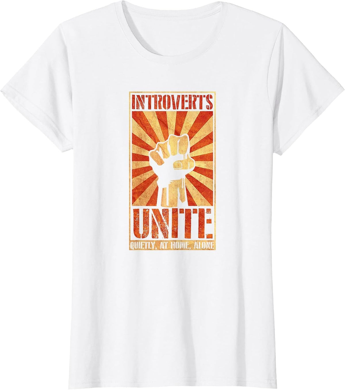 Introverts Unite Quietly, At Home, Introverted, Anti Social T-Shirt - White