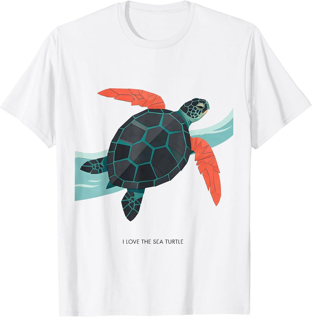 I Love The Sea Turtle Midcentury Modern Ocean Animal Lover T-Shirt - White