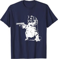 Gun Kitty Funny cat T-Shirt - Navy Blue