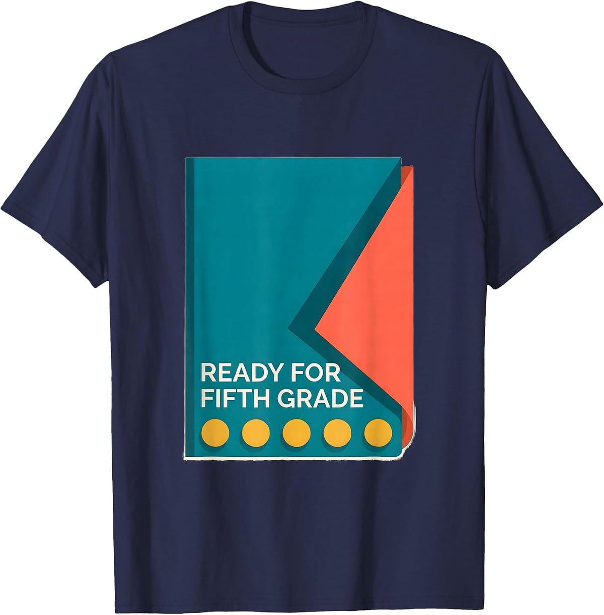 Men's Ready For Fifth Grade Retro Back To School Student Teacher T-Shirt - Navy Blue