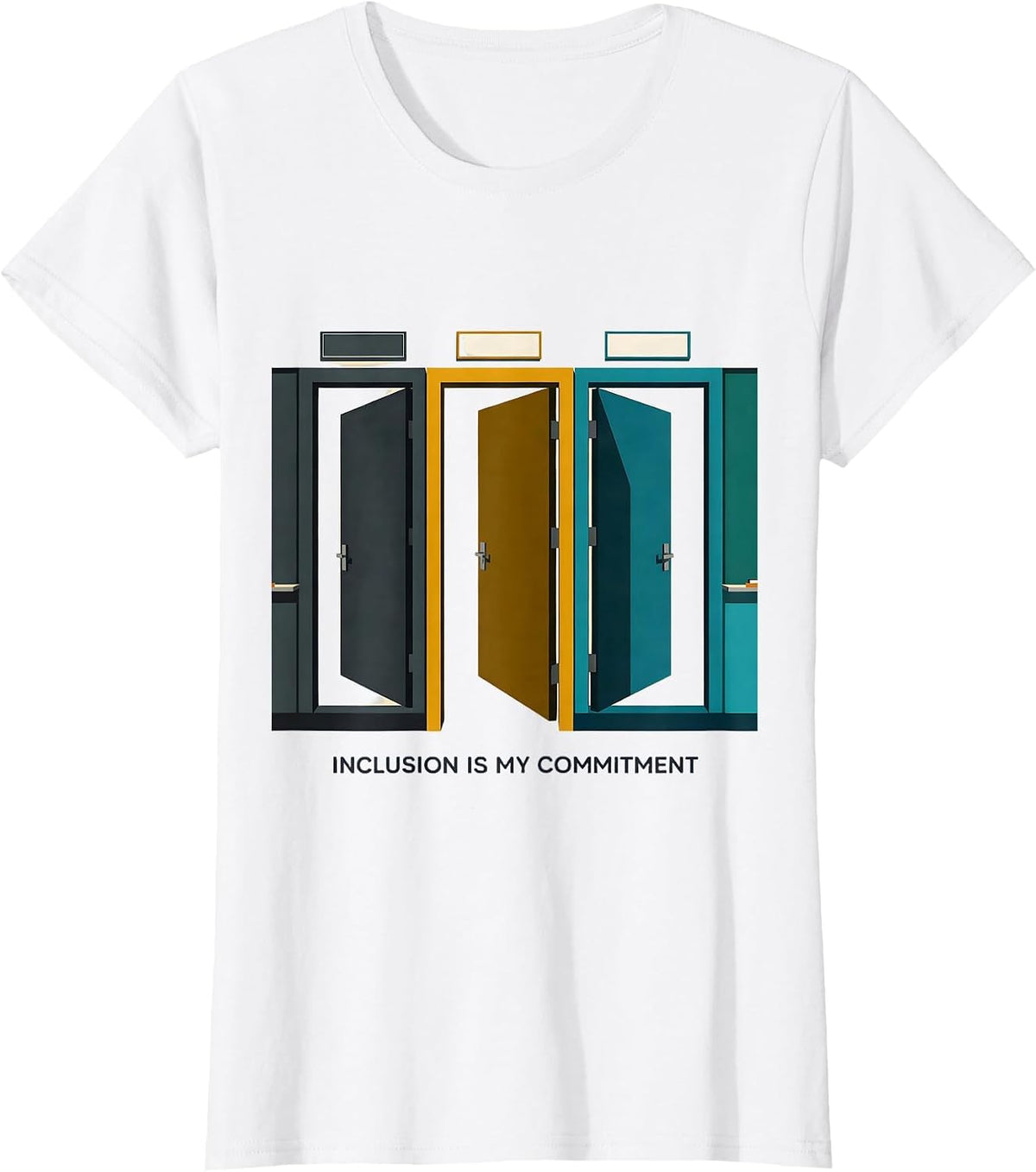Women's Inclusion Is My Commitment Midcentury Modern Special T-Shirt - White