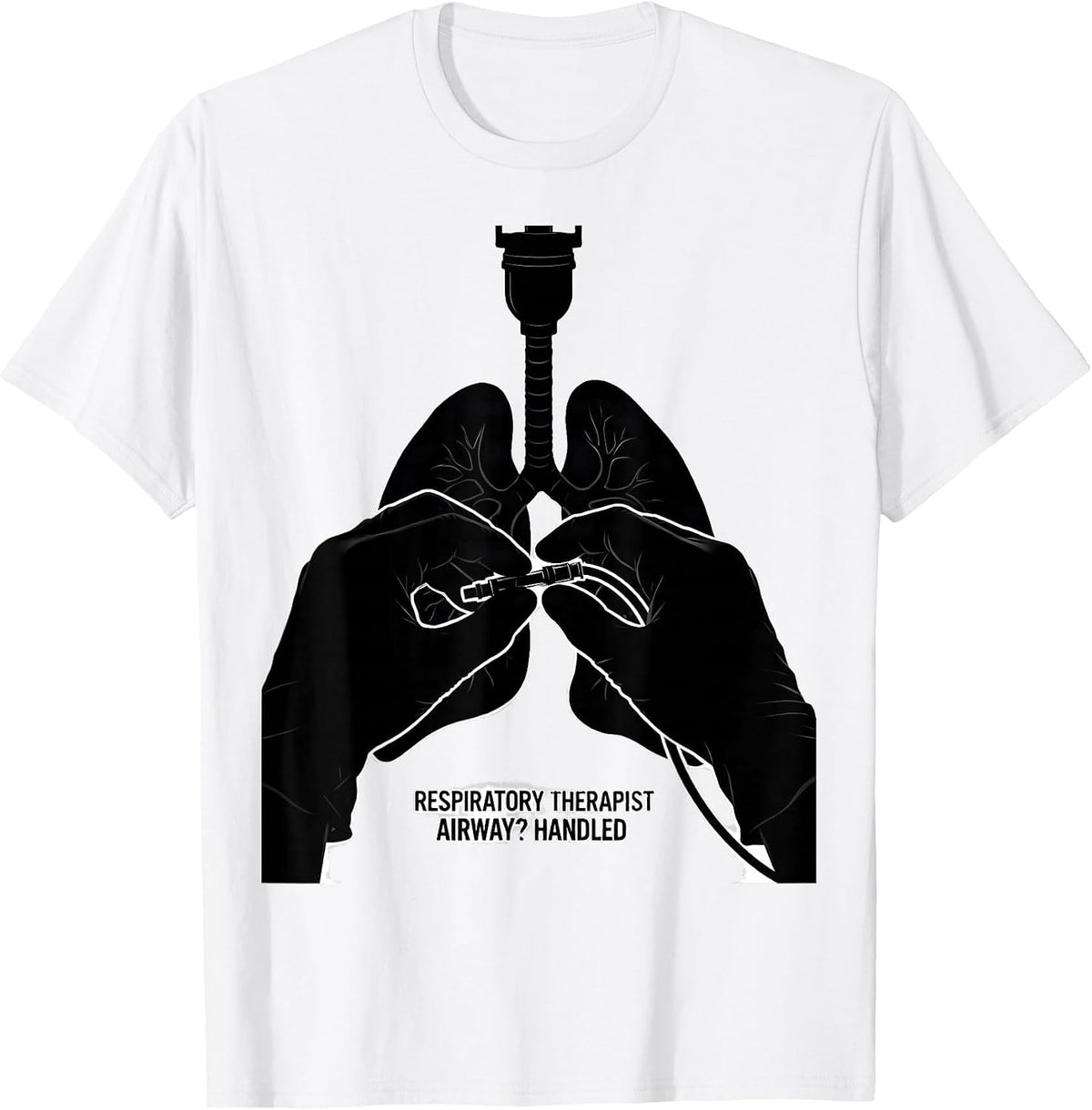 Men's Respiratory Therapist Airway Handled RT T-Shirt - White