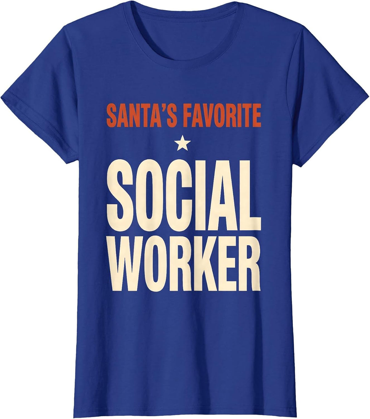 Women's Santa's Favorite Social Worker Funny Social Worker Gift T-Shirt - Royal Blue
