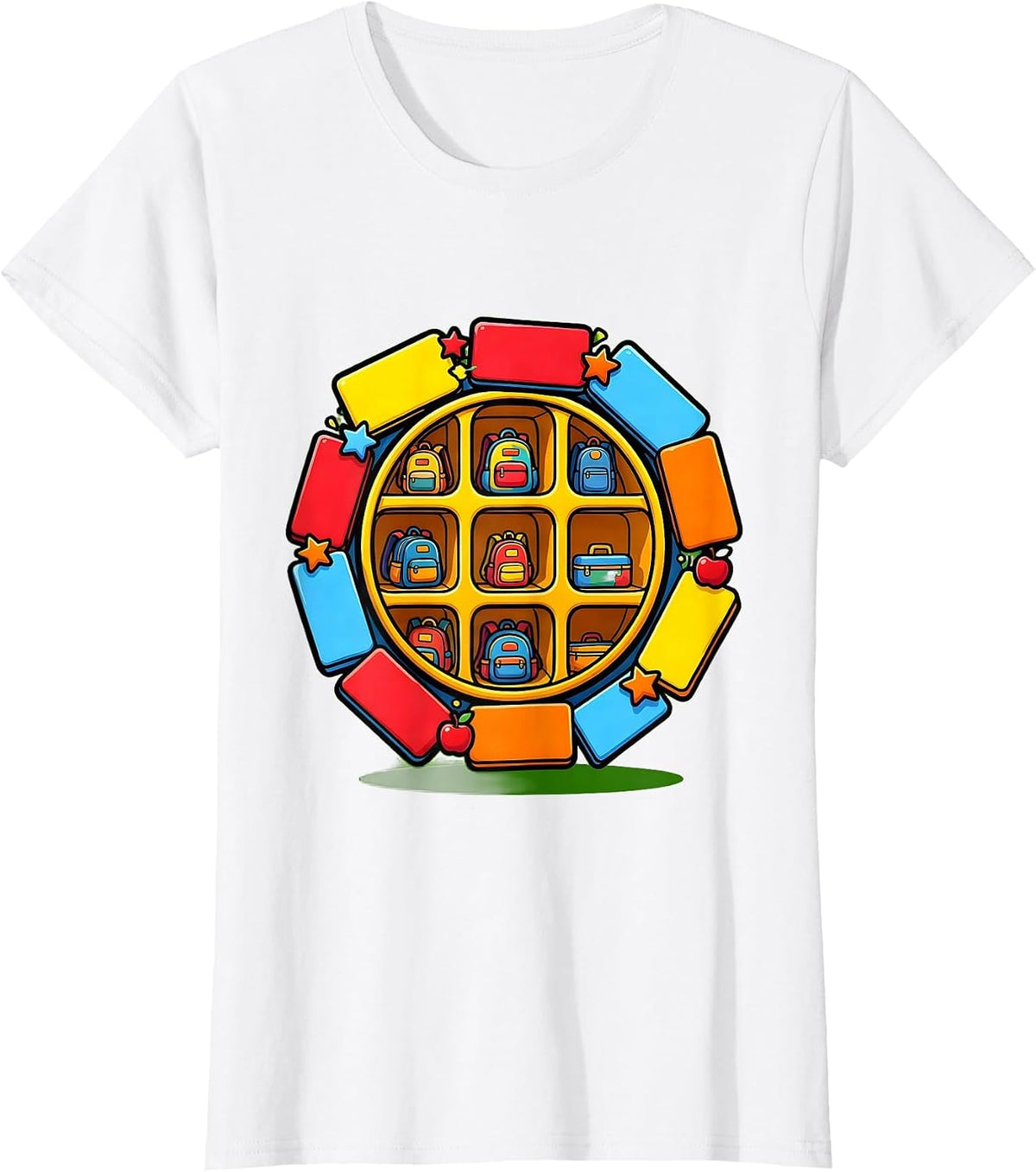 Preschool Teacher Cubby Shelf Name Tags Graphic T-Shirt - White