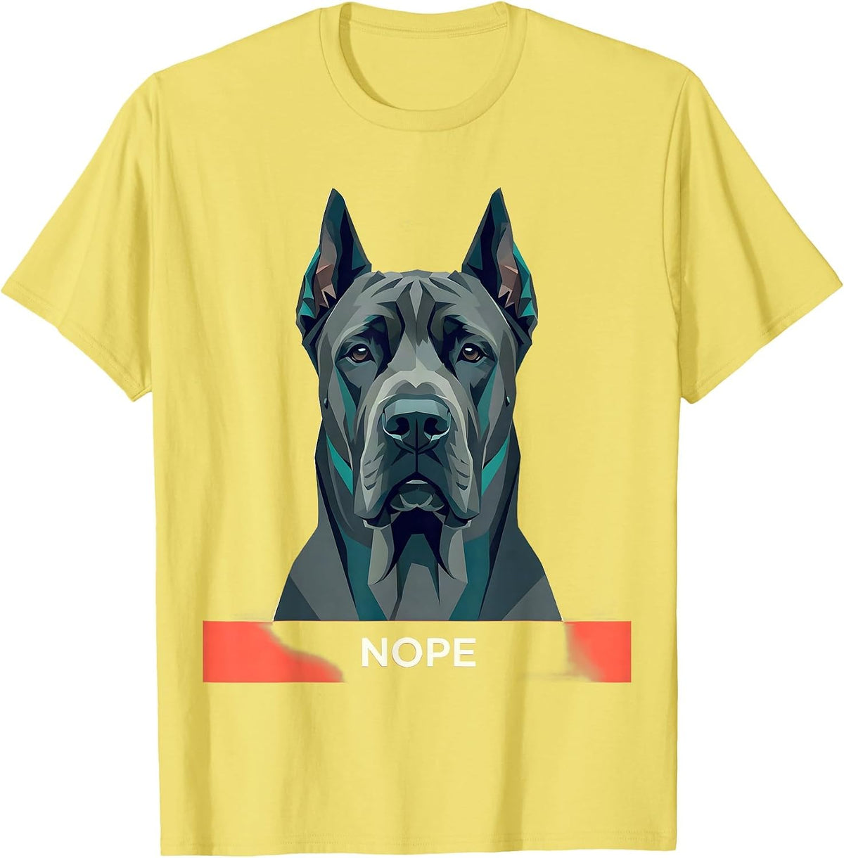 Men's Nope Funny Great Dane Dog Lover Breed Meme T-Shirt - Lemon Yellow