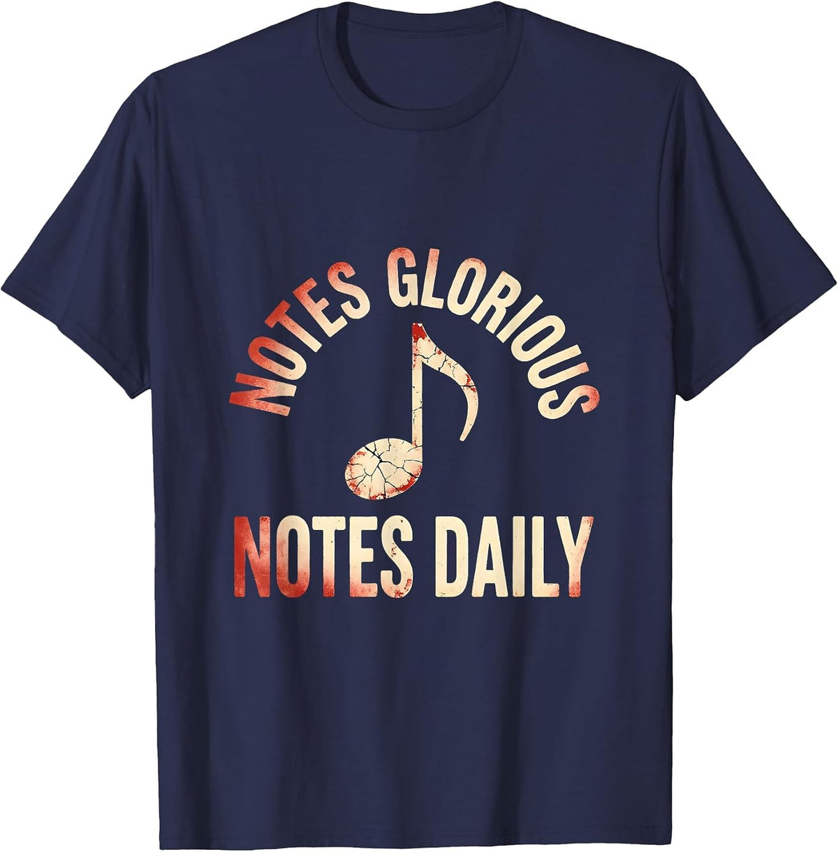 Men's Notes Glorious Notes Music Teacher Design T-Shirt - Navy Blue