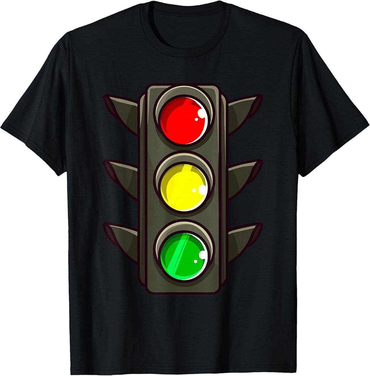 Traffic Light Halloween Costume Stop Go Green Yellow Red T-Shirt - Black
