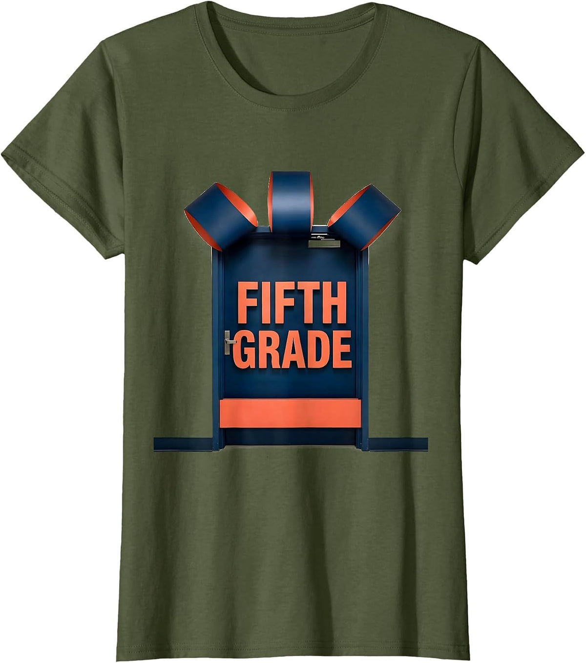 Women's Fifth Grade Cute Preppy Back To School Girl Teacher T-Shirt - Olive Green