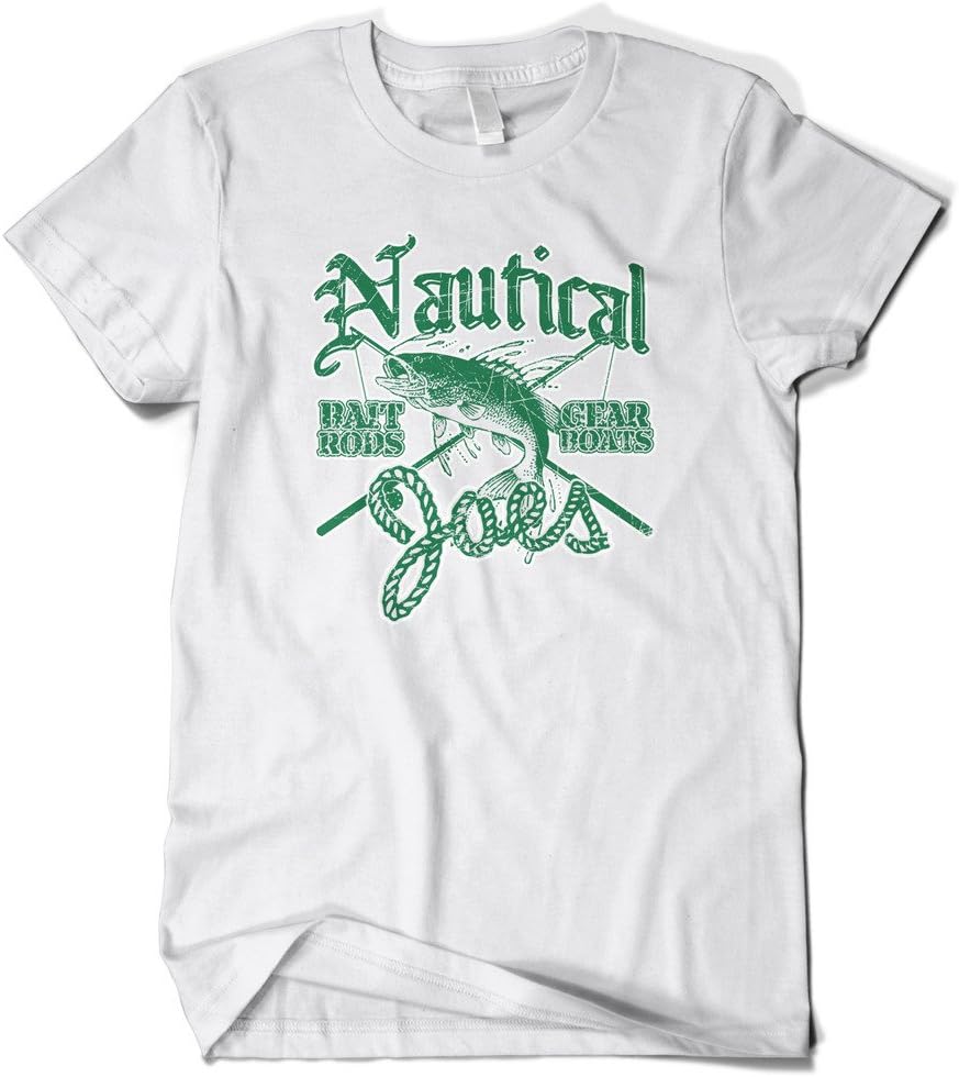 Cybertela Men's Nautical Joe's Bait Rod Gear Boat Fishing T-Shirt - White