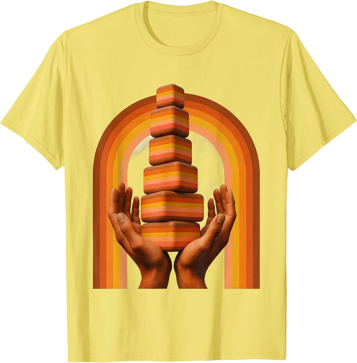Men's Special Education Teacher Building Blocks Gift T-Shirt - Lemon Yellow