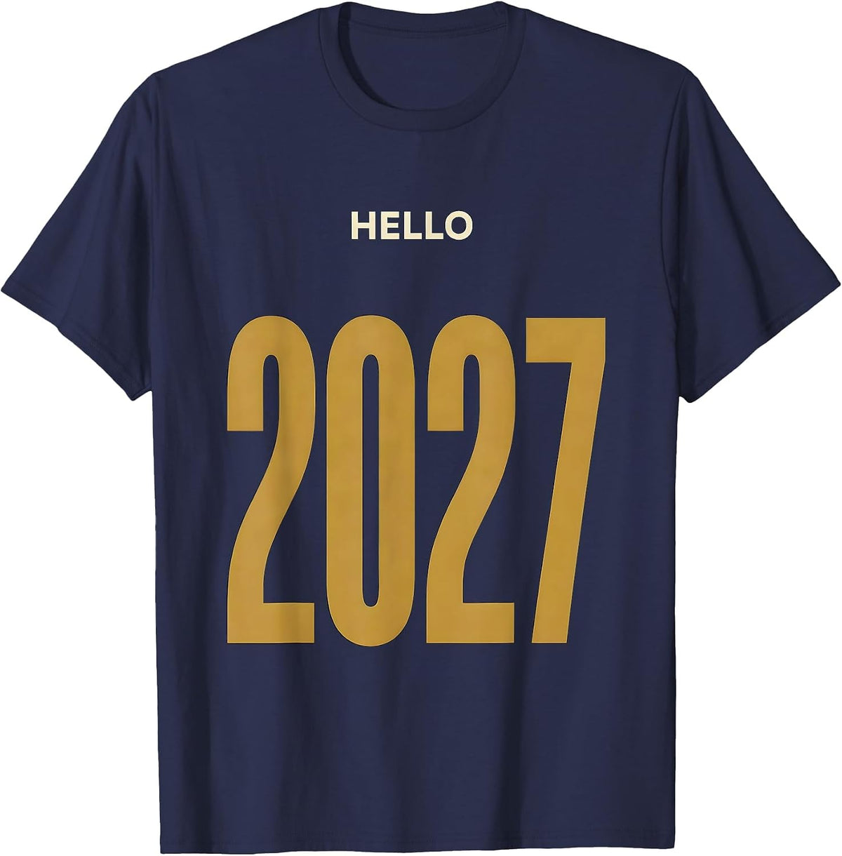 Hello 2027 Family Matching New Year Eve Warm Cozy Holiday T-Shirt - Navy Blue