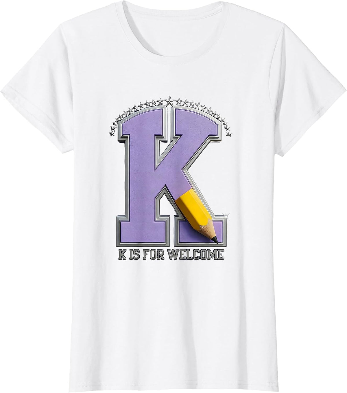 K Is For Welcome Retro Kindergarten Teacher Back to School T-Shirt - White
