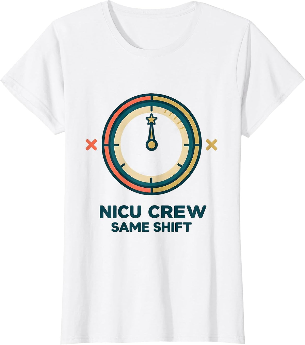 Women's NICU Crew Same Shift Funny Nurse New Year Eve Party Humor T-Shirt - White