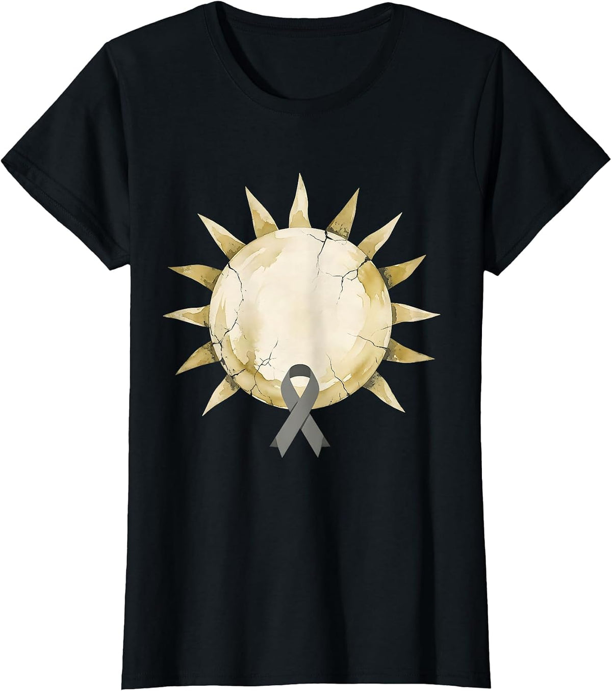 Women's Radiating Sun Boho Faith Parkinson's Awareness Support T-Shirt - Black