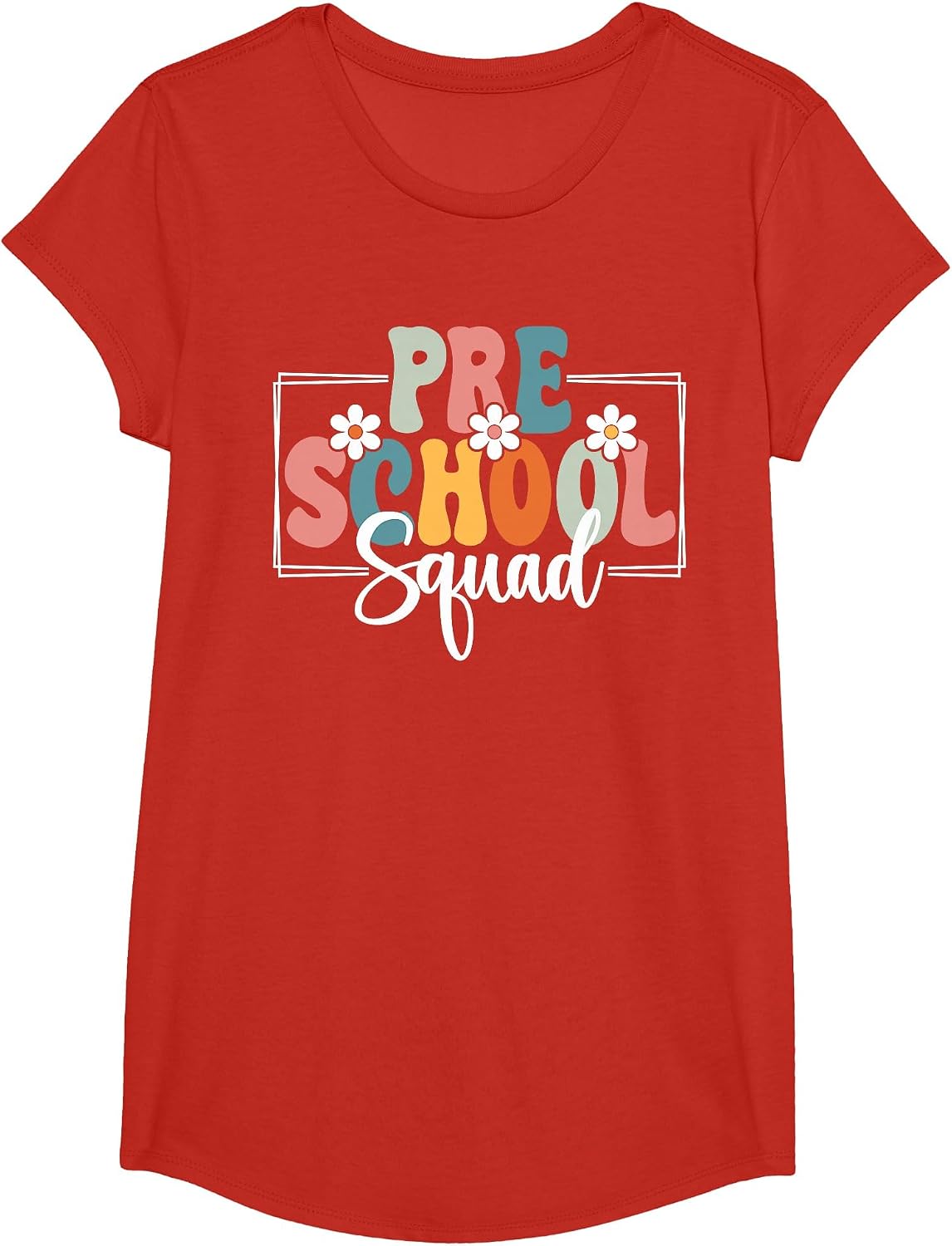 Preschool Squad Back to School Preschool Crew T-Shirt - Girls Red