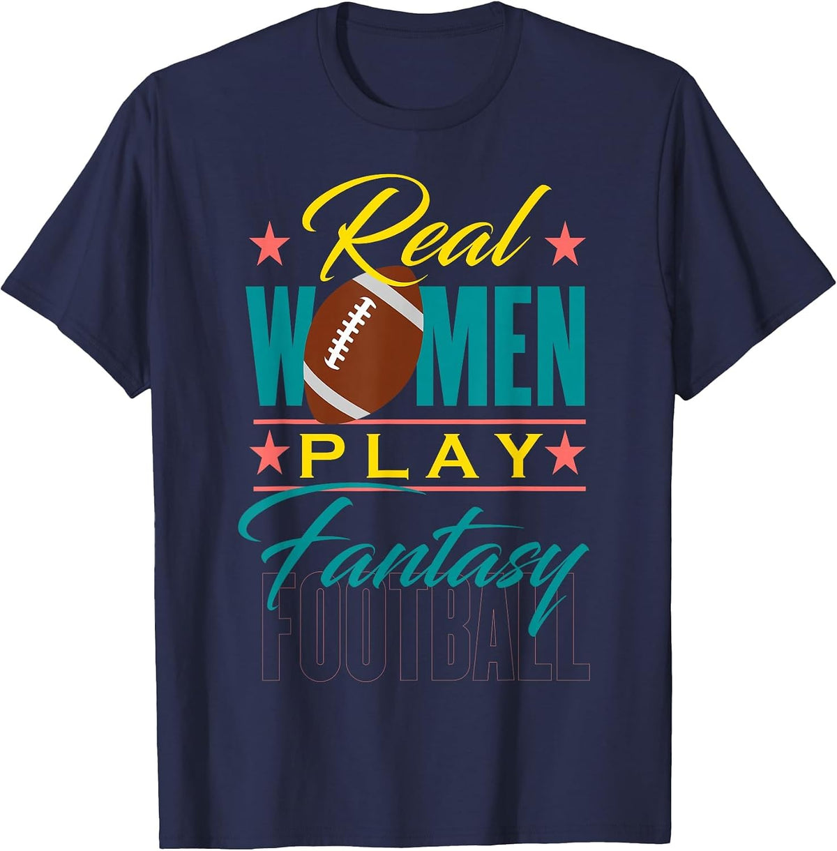 Fantasy Football Real Women Cute Design for a Kit T-Shirt - Navy Blue