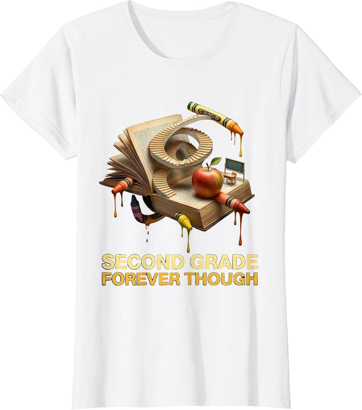 Second Grade Forever Teacher Design T-Shirt - White