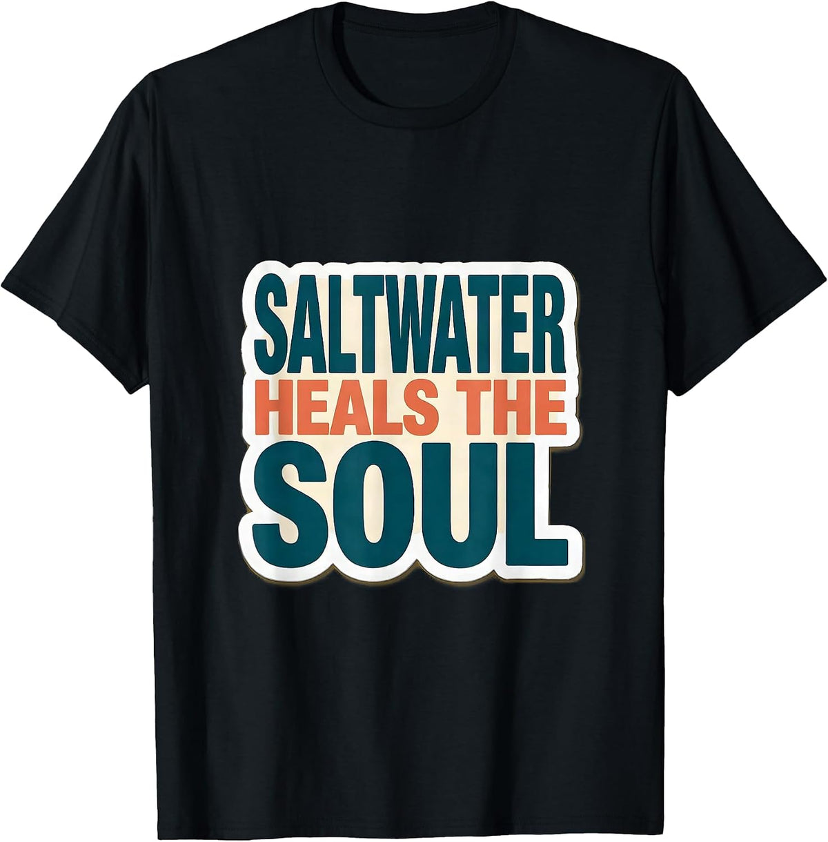 Men's Gulf of Mexico Saltwater Heals the Soul Design T-Shirt - Black