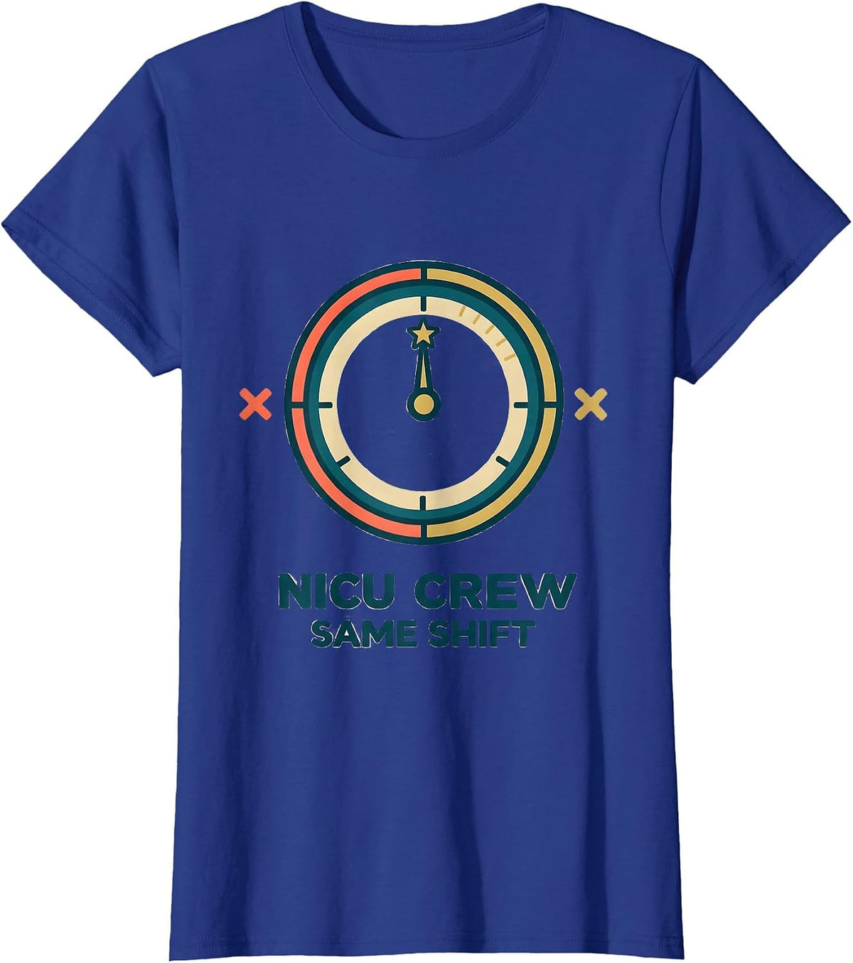 Women's NICU Crew Same Shift Funny Nurse New Year Eve Party Humor T-Shirt - Royal Blue