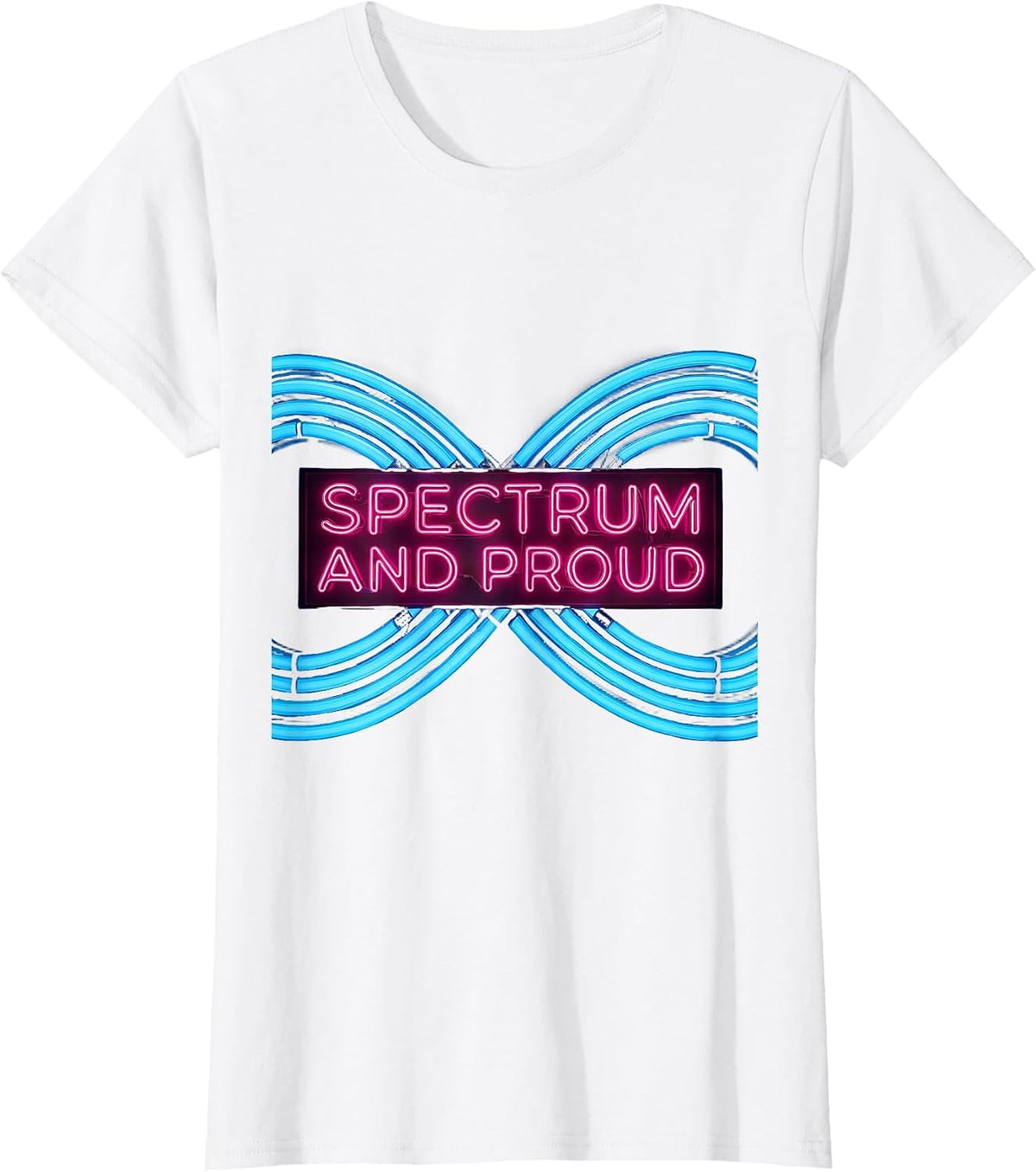 Women's Spectrum and Proud Autism Awareness Design T-Shirt - White