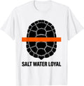 Men's Salt Water Loyal Brutalist Sea Turtle Ocean Animal Lover T-Shirt - White