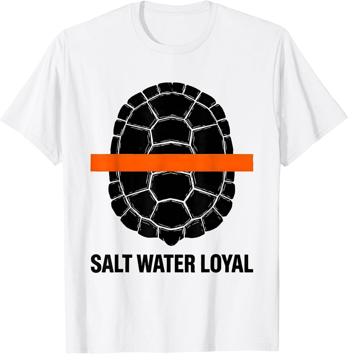 Men's Salt Water Loyal Brutalist Sea Turtle Ocean Animal Lover T-Shirt - White