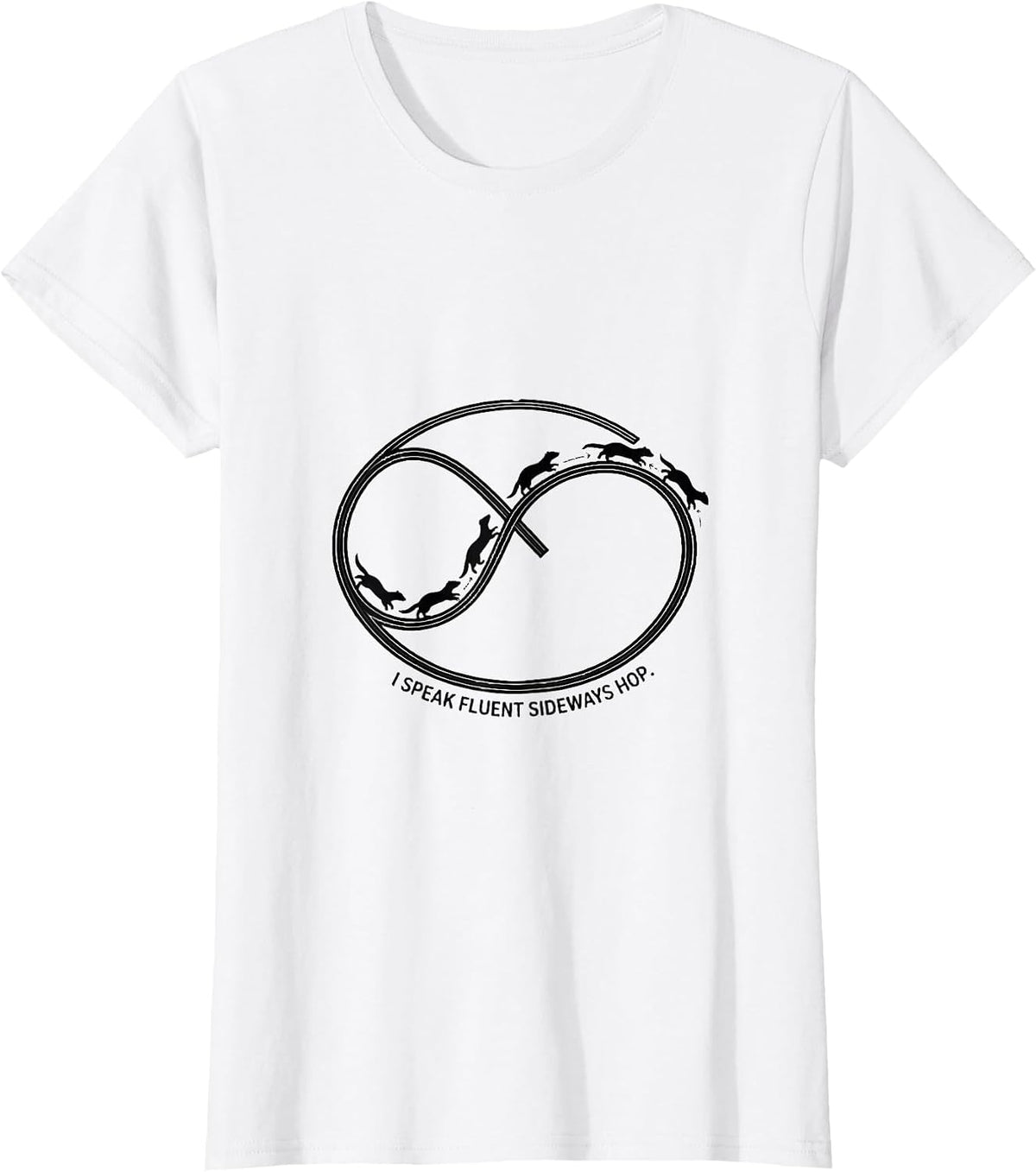 Women's I Speak Fluent Sideways Hop Funny Ferret Lover Gift T-Shirt - White